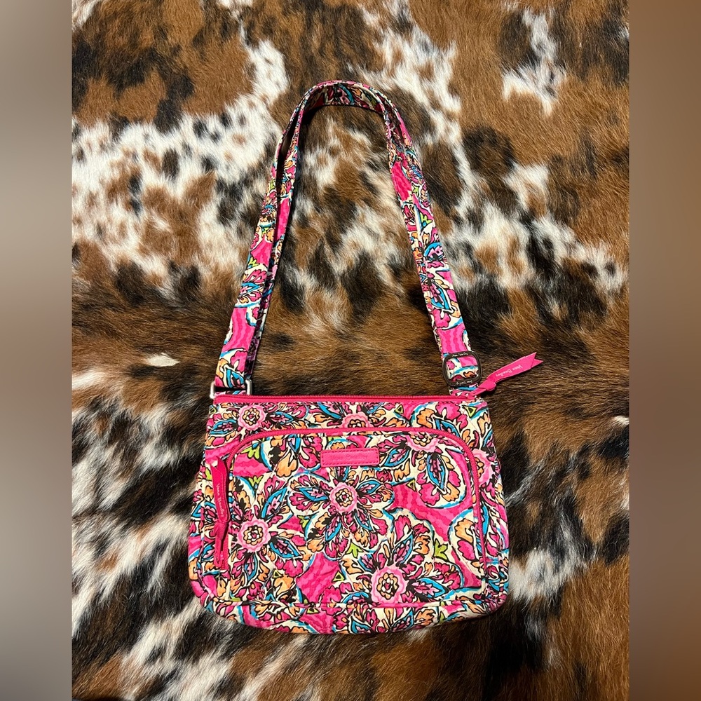 Vera Bradley Vibrant Pink Floral Crossbody Bag